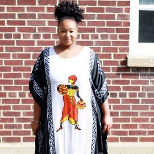 💜 Tribal Print Caften Dress